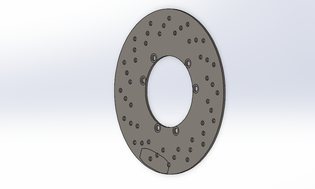 Redesigned flat front brake rotor